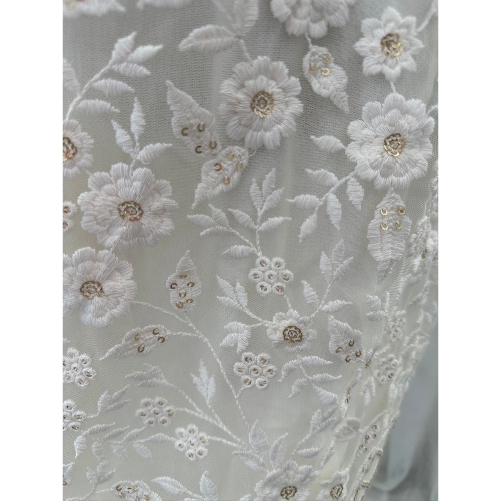 Couture-quality Vintage 50s Custom Ivory Embroidered Lace Dress‎ Bridal Cocktail